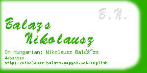 balazs nikolausz business card